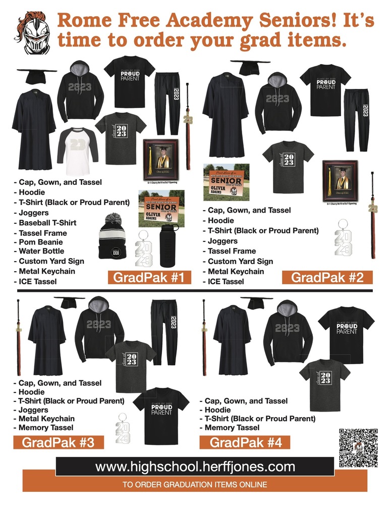 Cap & Gown Ordering extended to March 1st.  