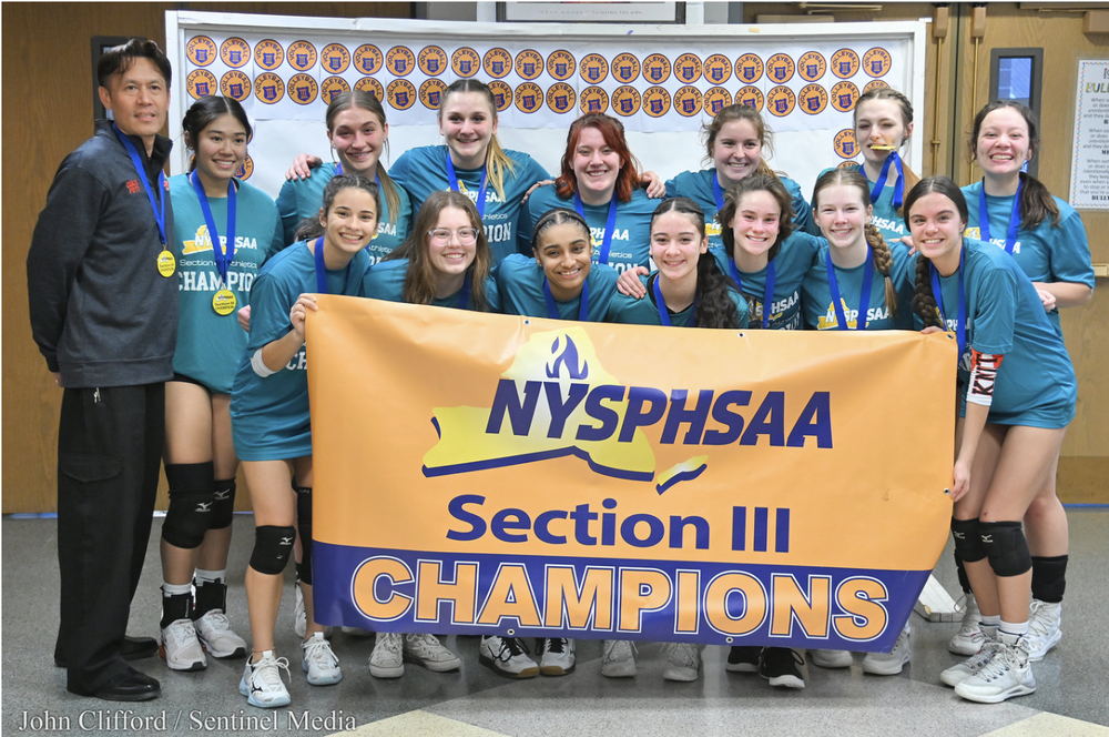 RFA Girls Volleyball team win their first sectional championship in school history by defeating Whitesboro 3-1 in the Section III Class A Championship game!