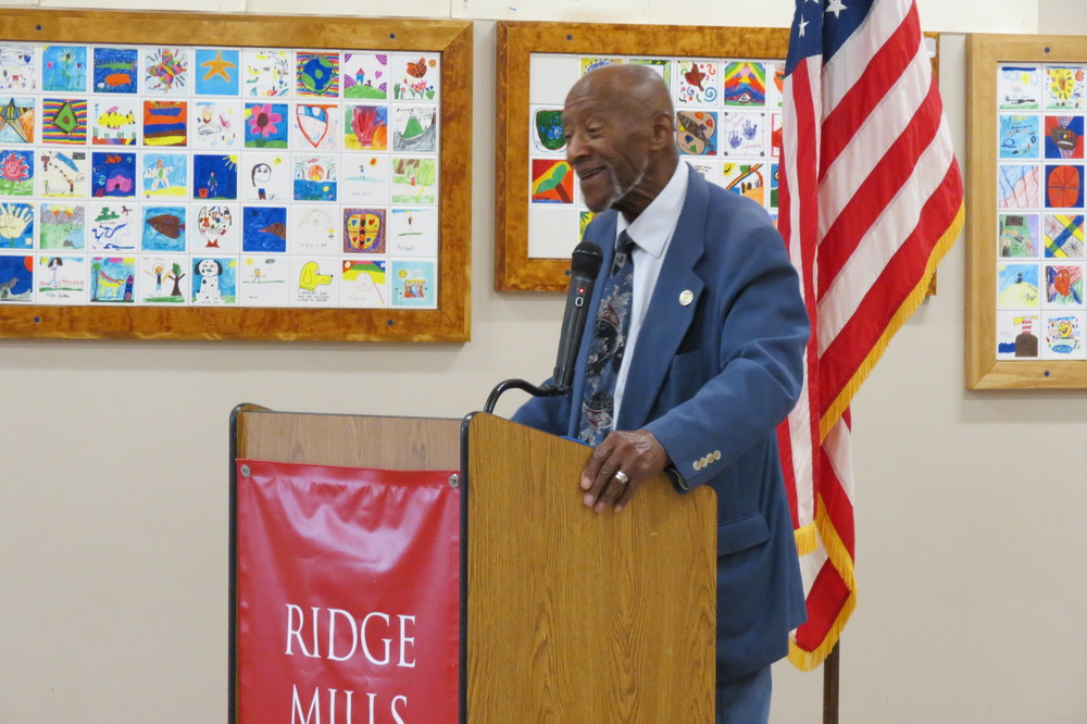 Herb Thorpe,  Tuskegee Airman Speaks at Ridge Mills Assembly 